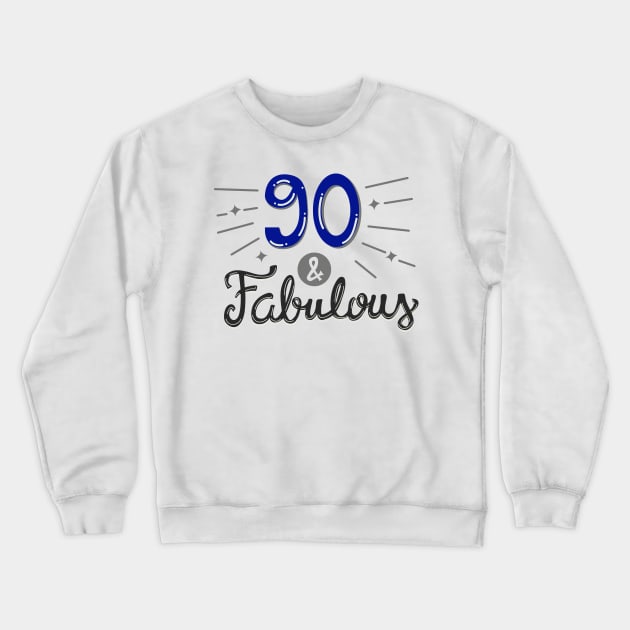 90th birthday t-shirt Crewneck Sweatshirt by KsuAnn